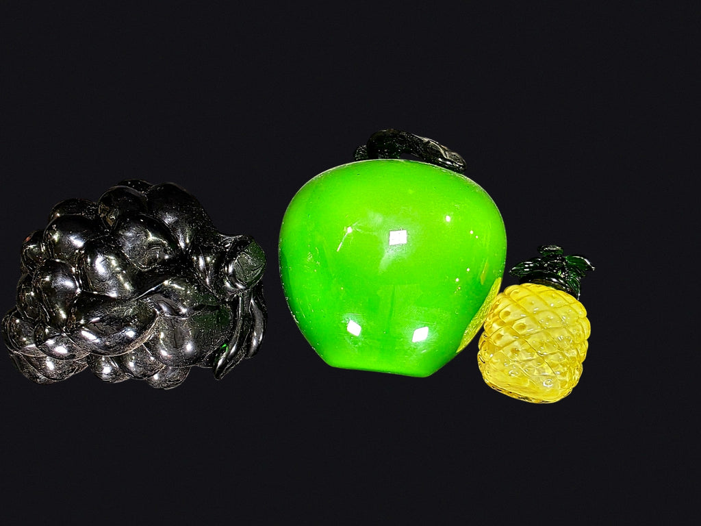 Murano Style Art Glass Fruit Lot of 3 MCM