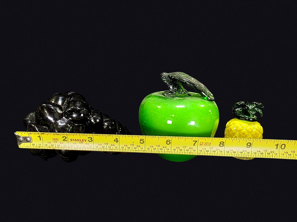 Murano Style Art Glass Fruit Lot of 3 MCM