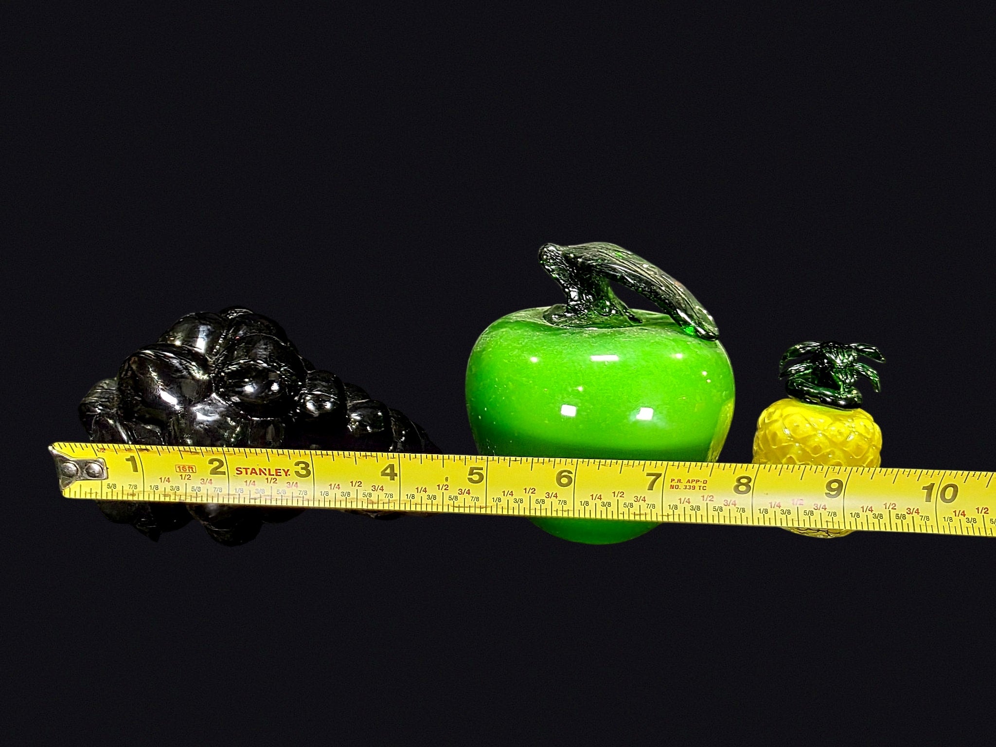 Murano Style Art Glass Fruit Lot of 3 MCM