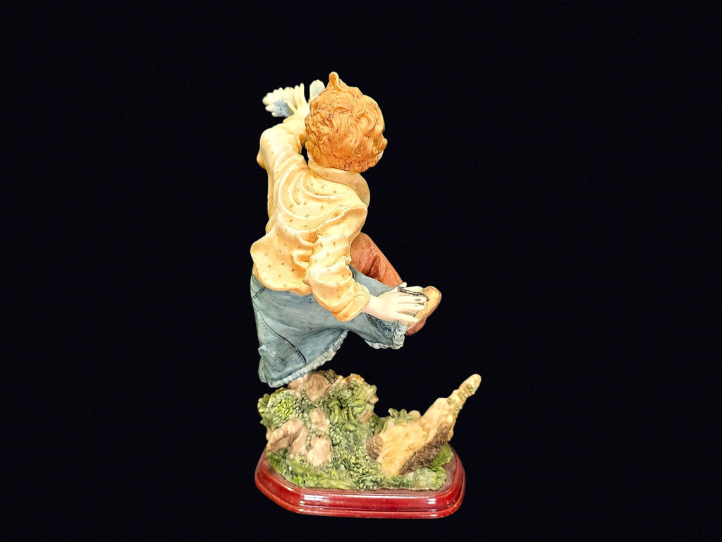 Armani Style Resin Boy with Dove Figurine
