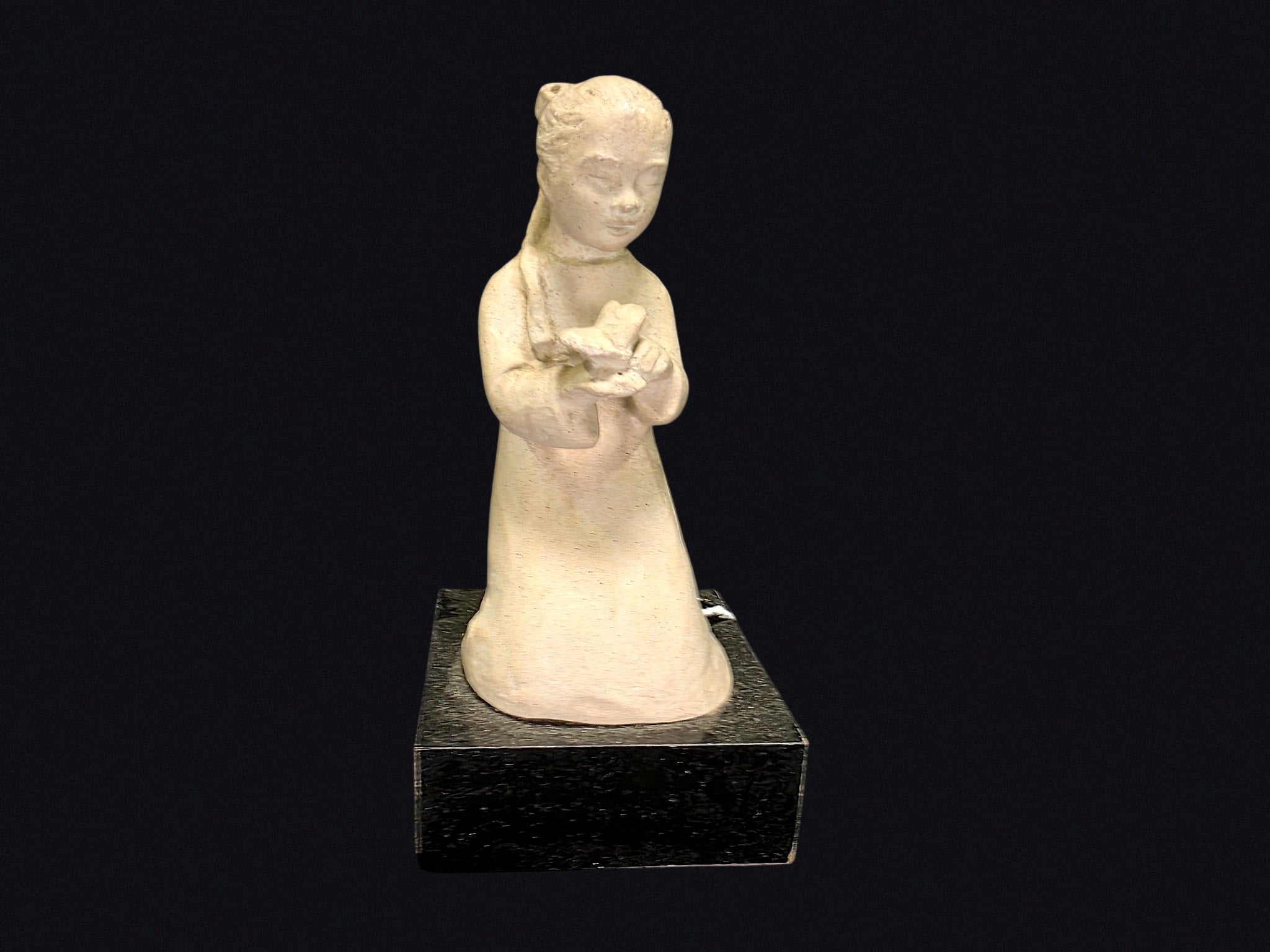 Austin Prod 1979 Girl with Bird Chalkware