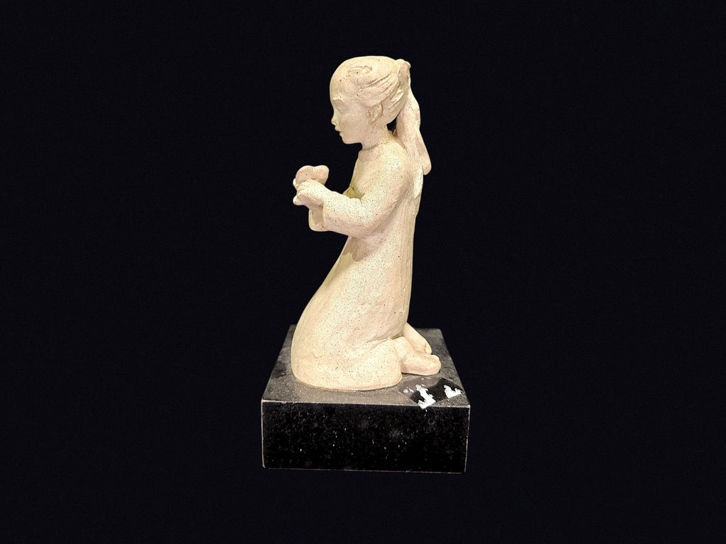 Austin Prod 1979 Girl with Bird Chalkware