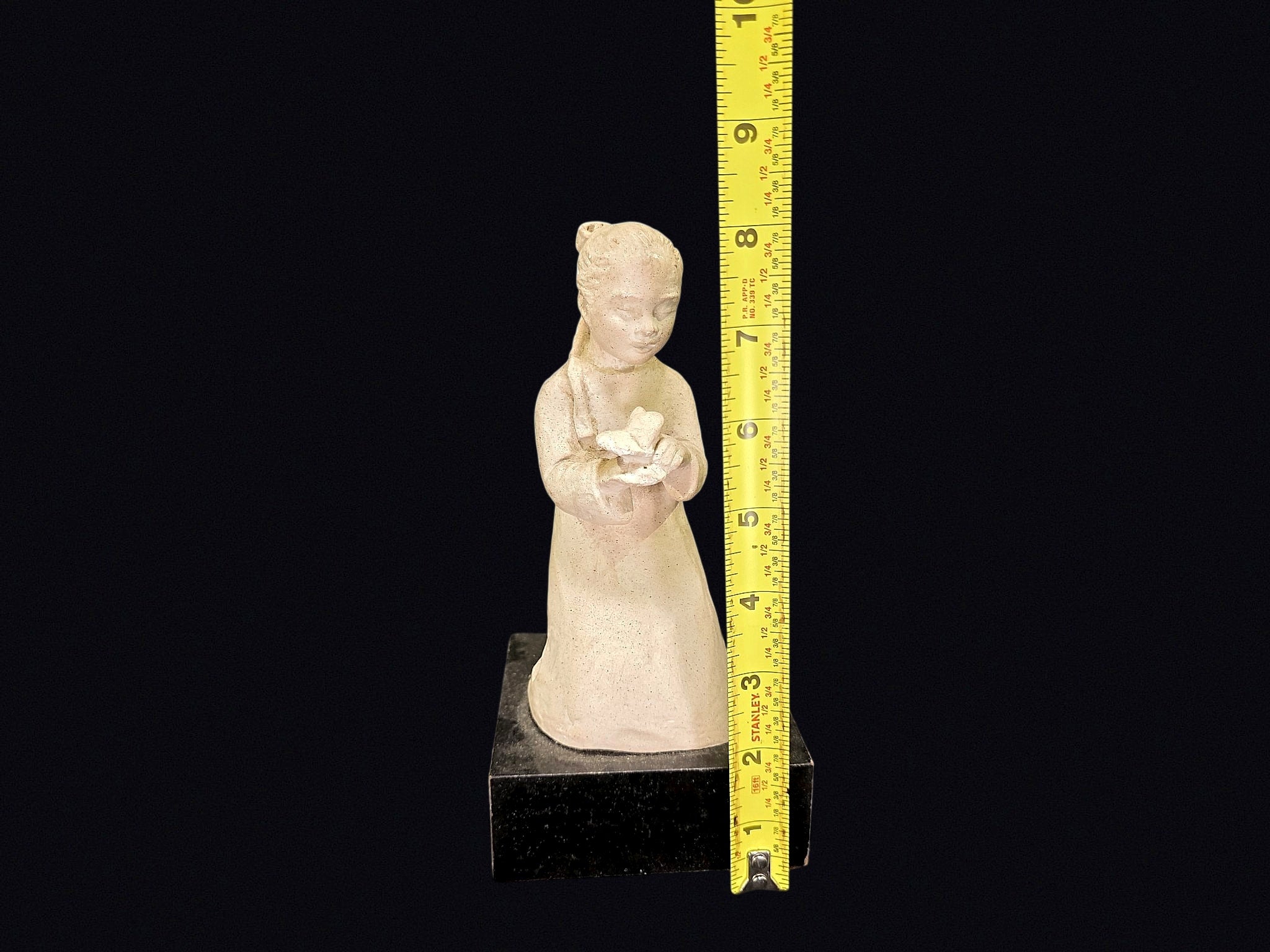 Austin Prod 1979 Girl with Bird Chalkware