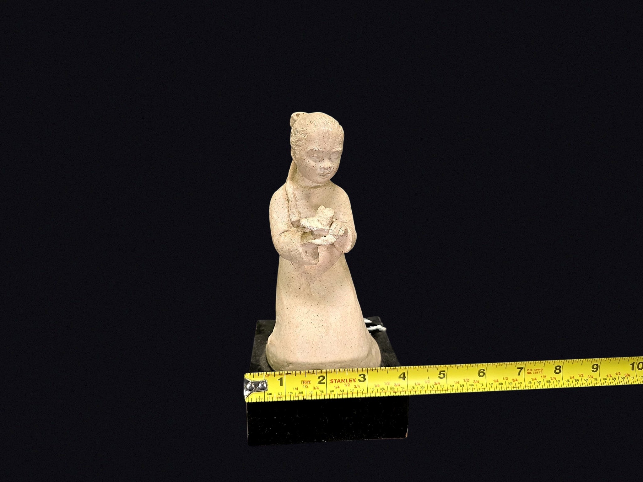 Austin Prod 1979 Girl with Bird Chalkware