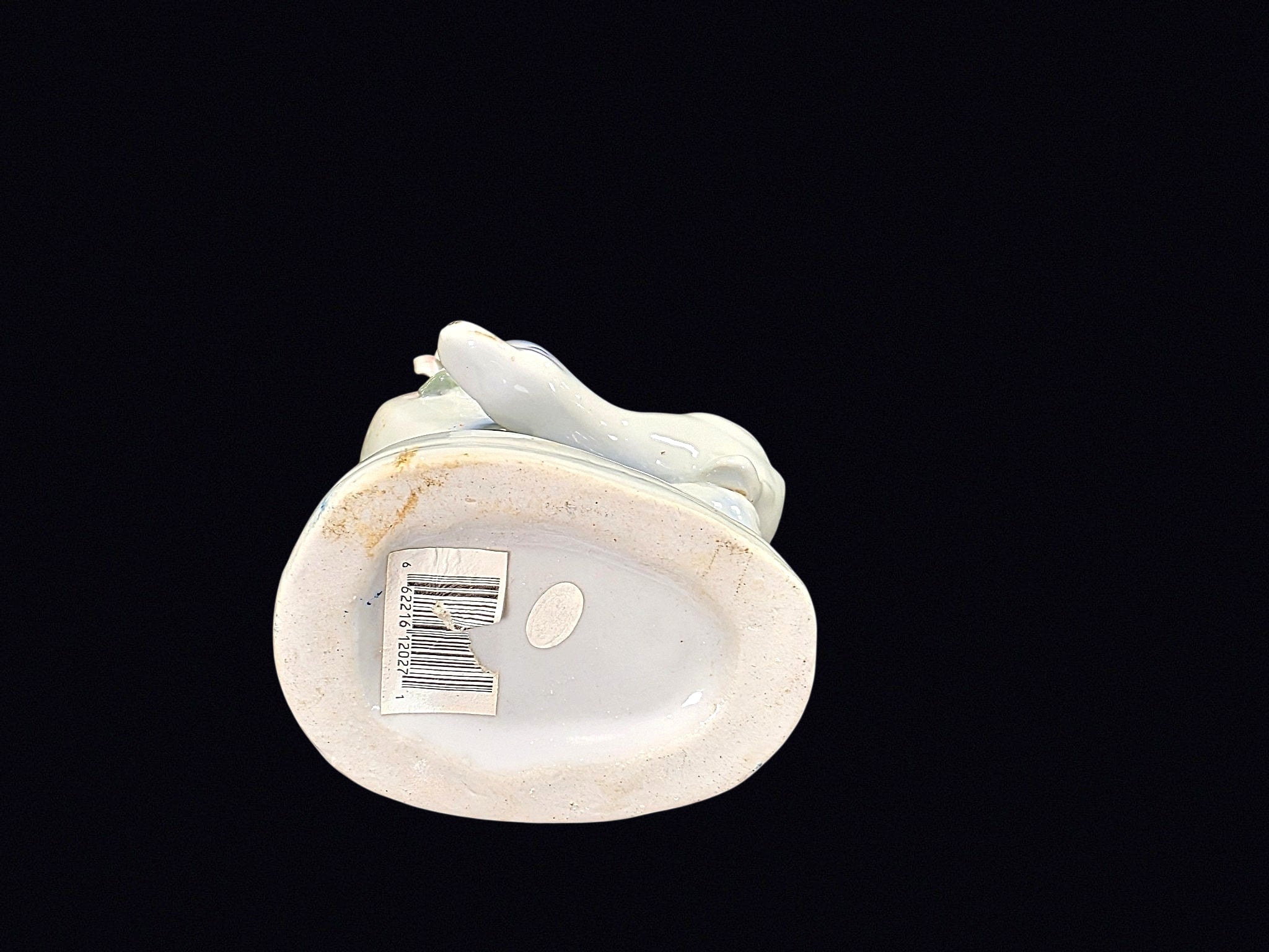 Porcelain Swan Bud Vase Applied Roses c1950