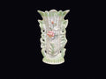 Lustreware Twin Spill Vase Applied Rose c1950