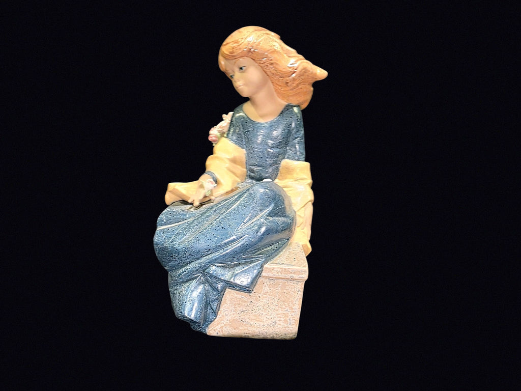 Nadal Spanish Porcelain Girl with Flower Urn
