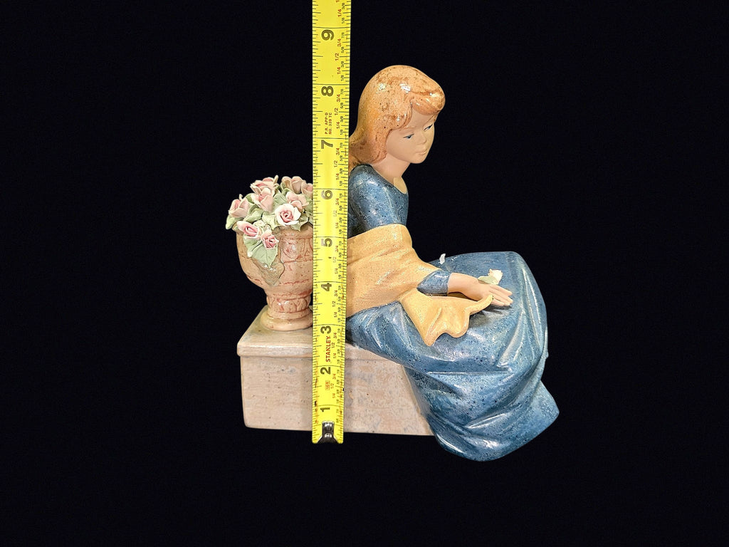 Nadal Spanish Porcelain Girl with Flower Urn