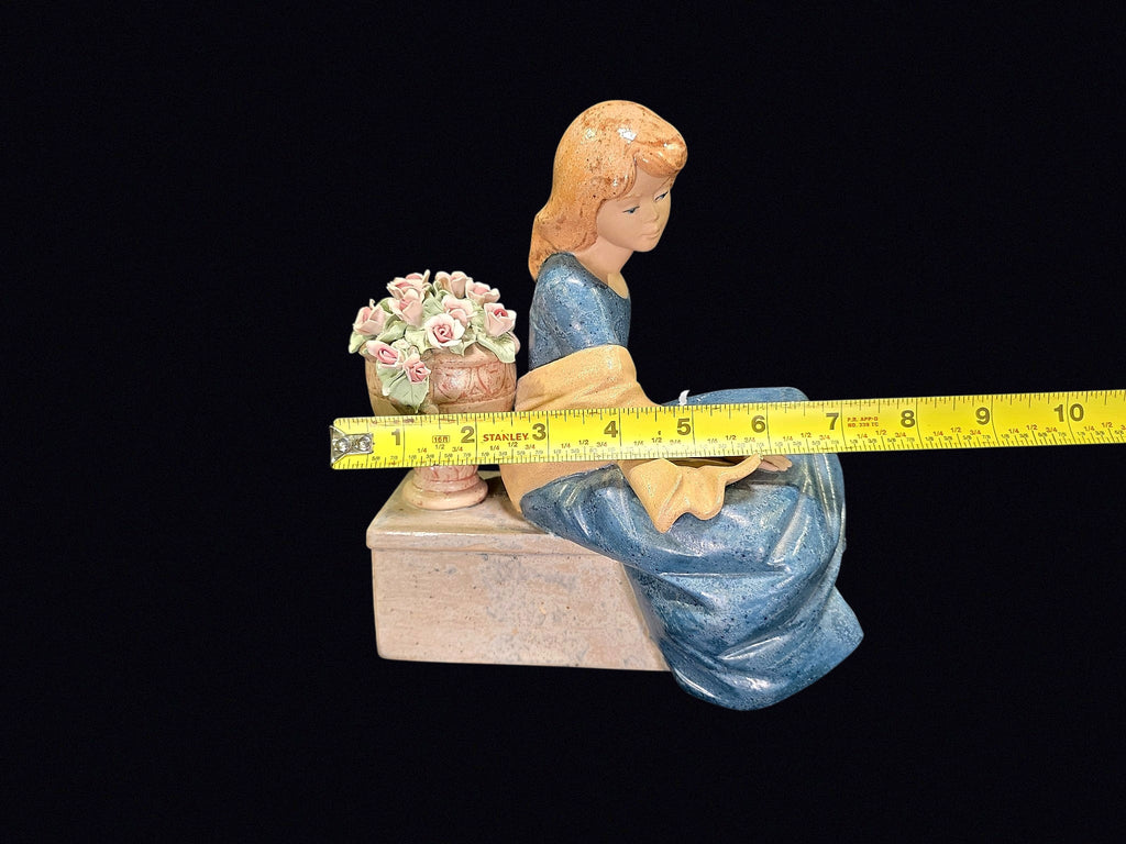 Nadal Spanish Porcelain Girl with Flower Urn
