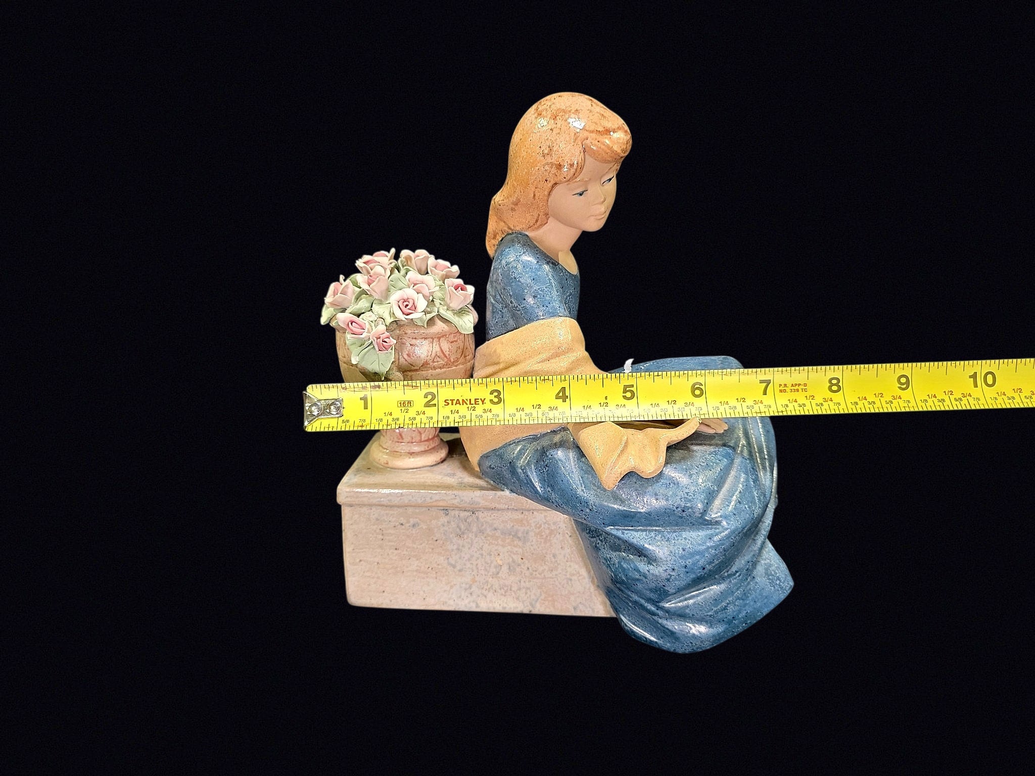 Nadal Spanish Porcelain Girl with Flower Urn
