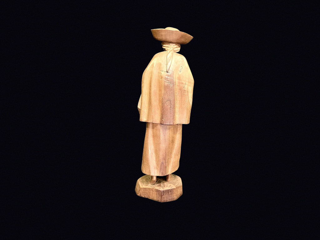 Quebec Folk Art Wood Habitant Woman c1950