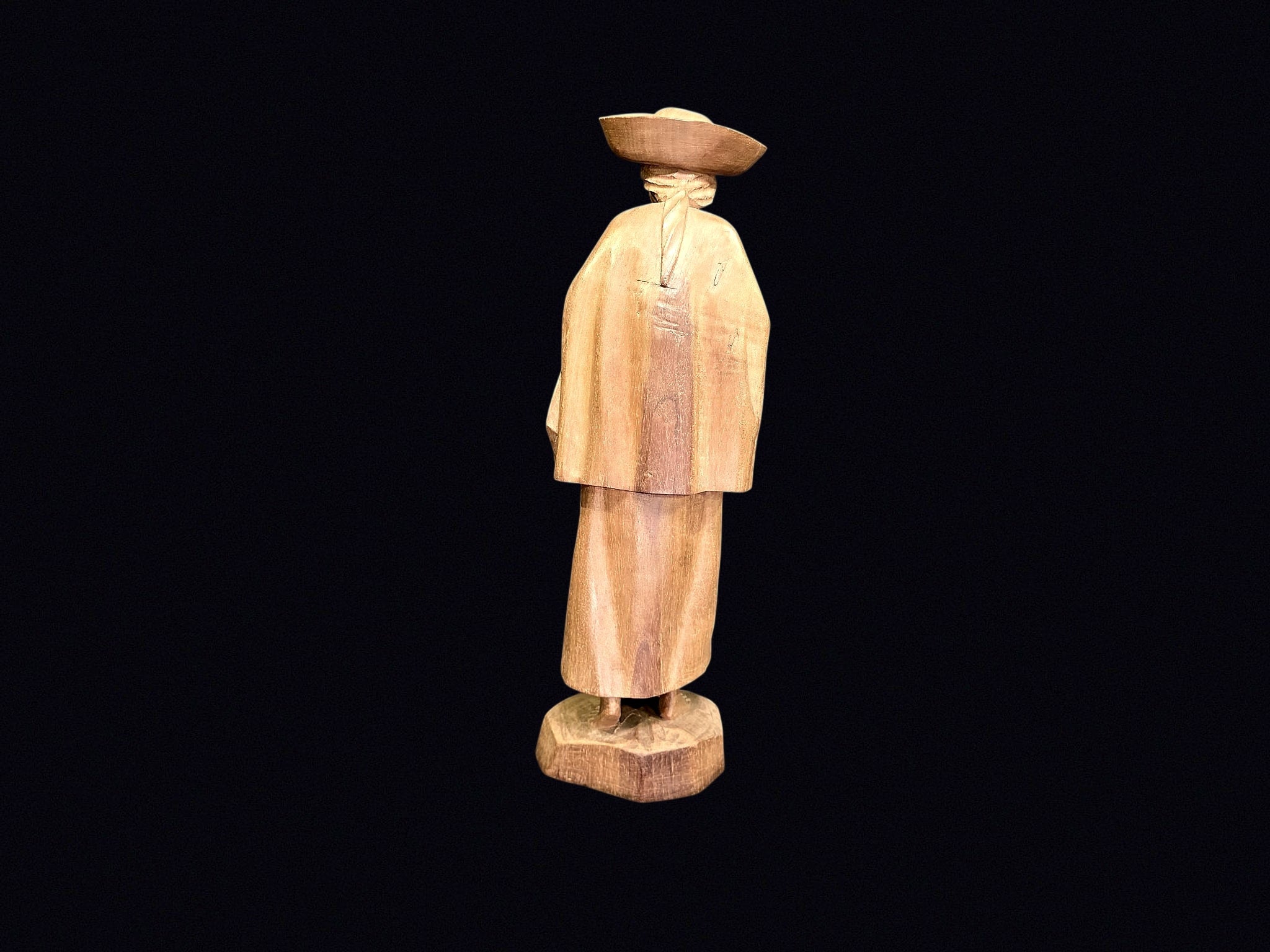 Quebec Folk Art Wood Habitant Woman c1950