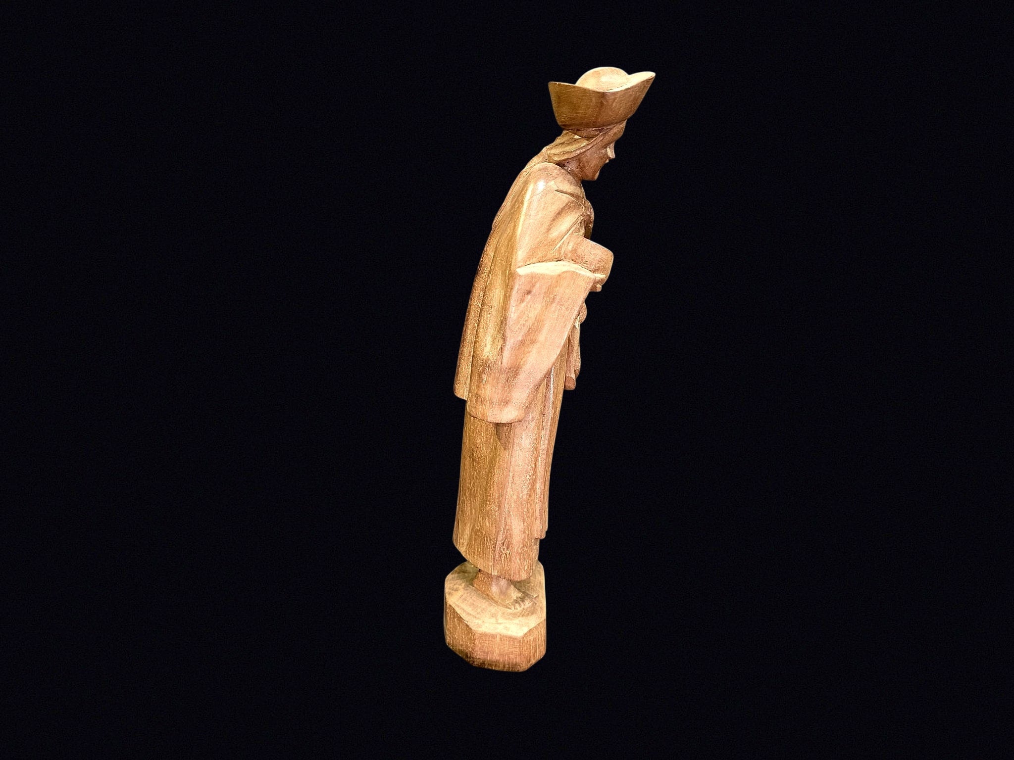 Quebec Folk Art Wood Habitant Woman c1950