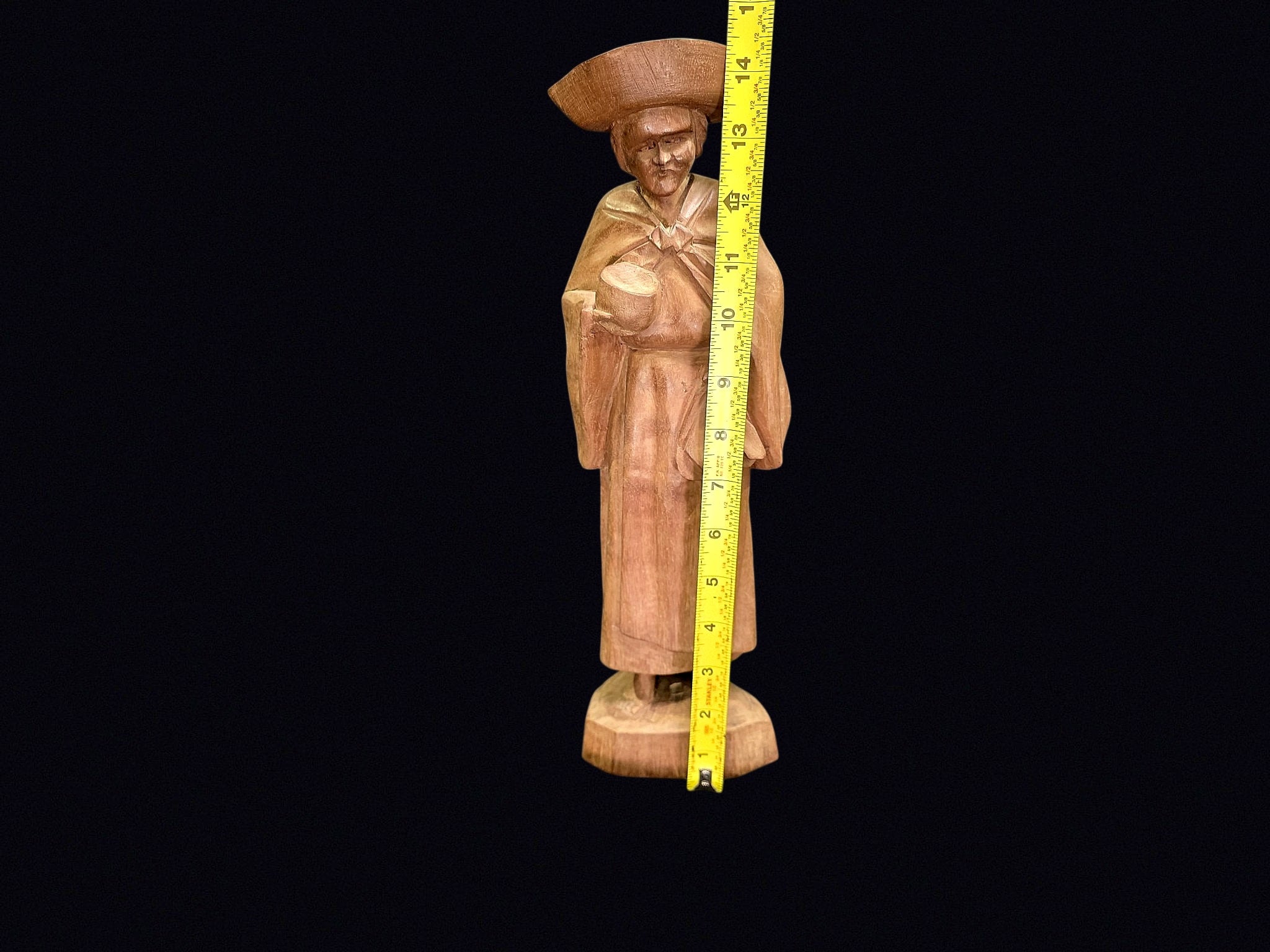 Quebec Folk Art Wood Habitant Woman c1950