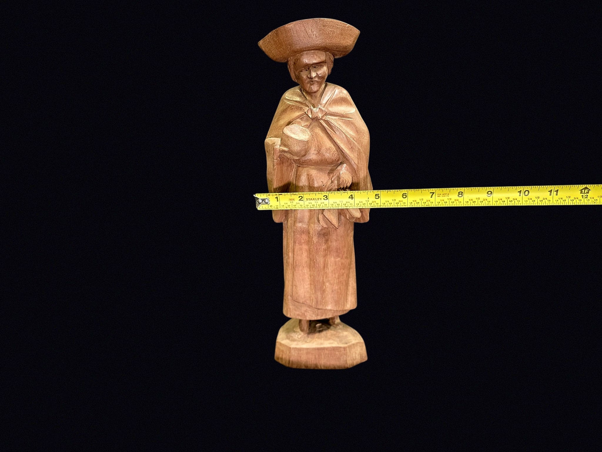 Quebec Folk Art Wood Habitant Woman c1950