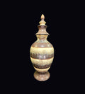 Bombay Drip Glaze Ceramic Lidded Urn 20in