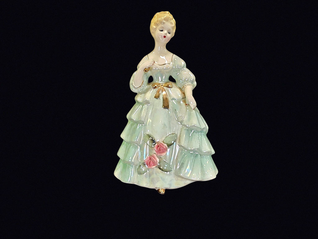 Lustre Porcelain Victorian Lady Figurine 8in