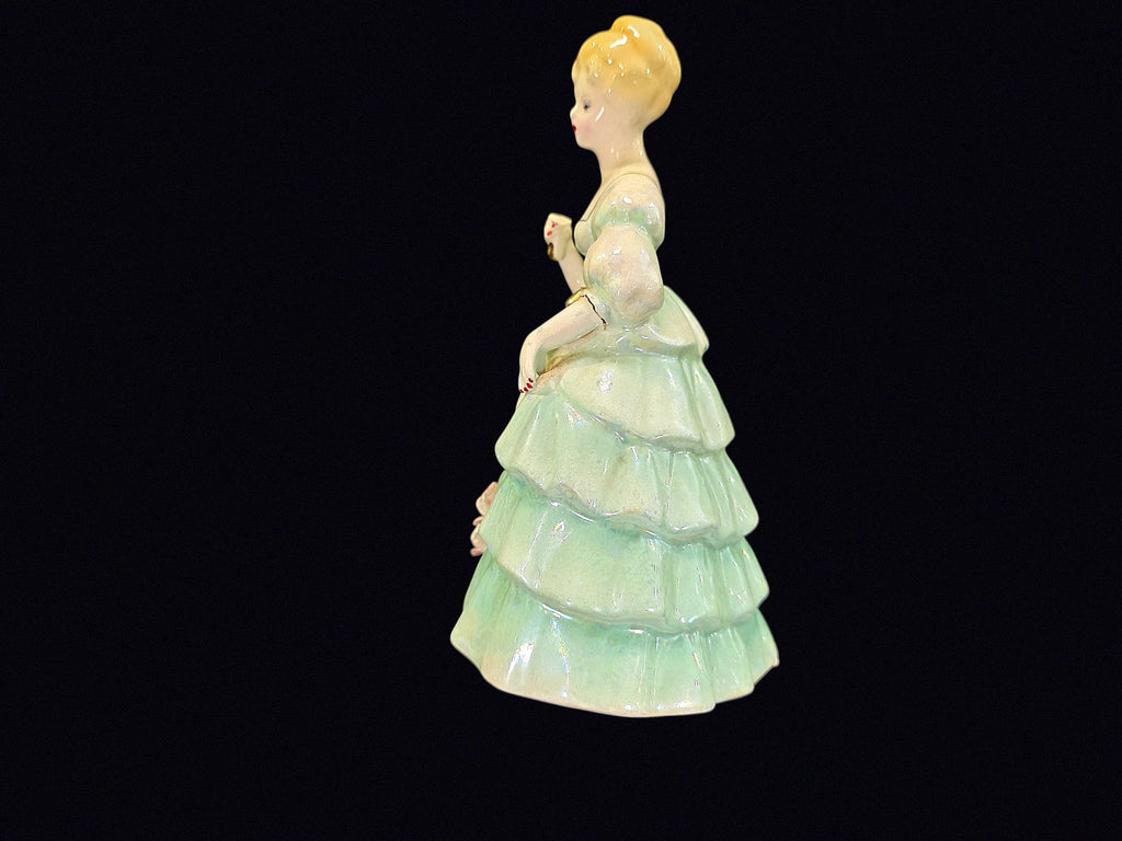 Lustre Porcelain Victorian Lady Figurine 8in