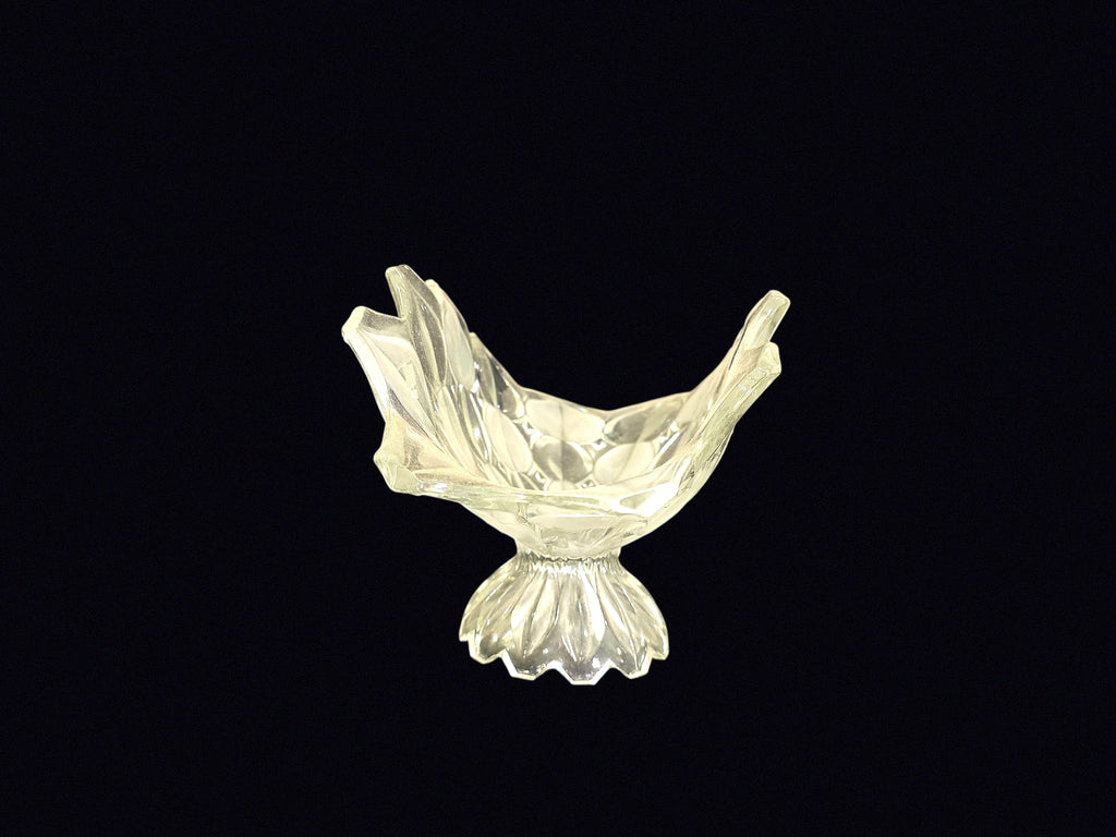 Frosted Tulip Glass Footed Centerpiece Bowl
