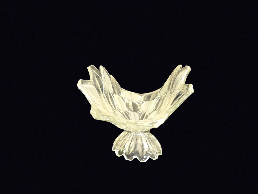 Frosted Tulip Glass Footed Centerpiece Bowl
