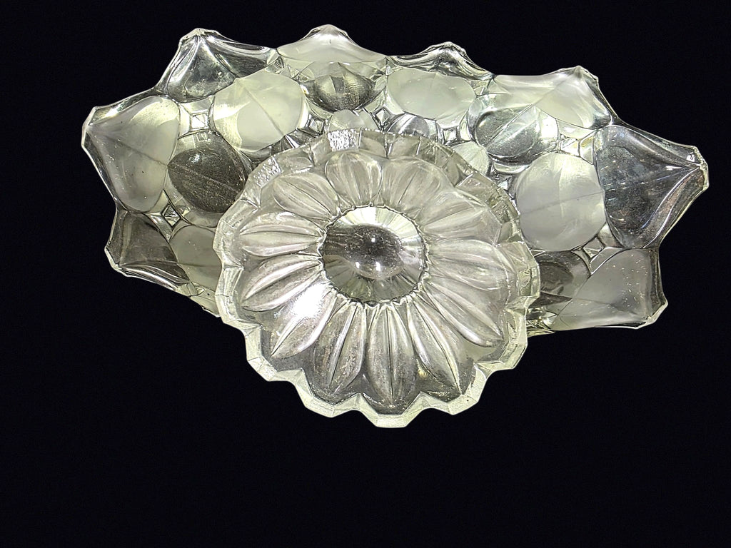 Frosted Tulip Glass Footed Centerpiece Bowl