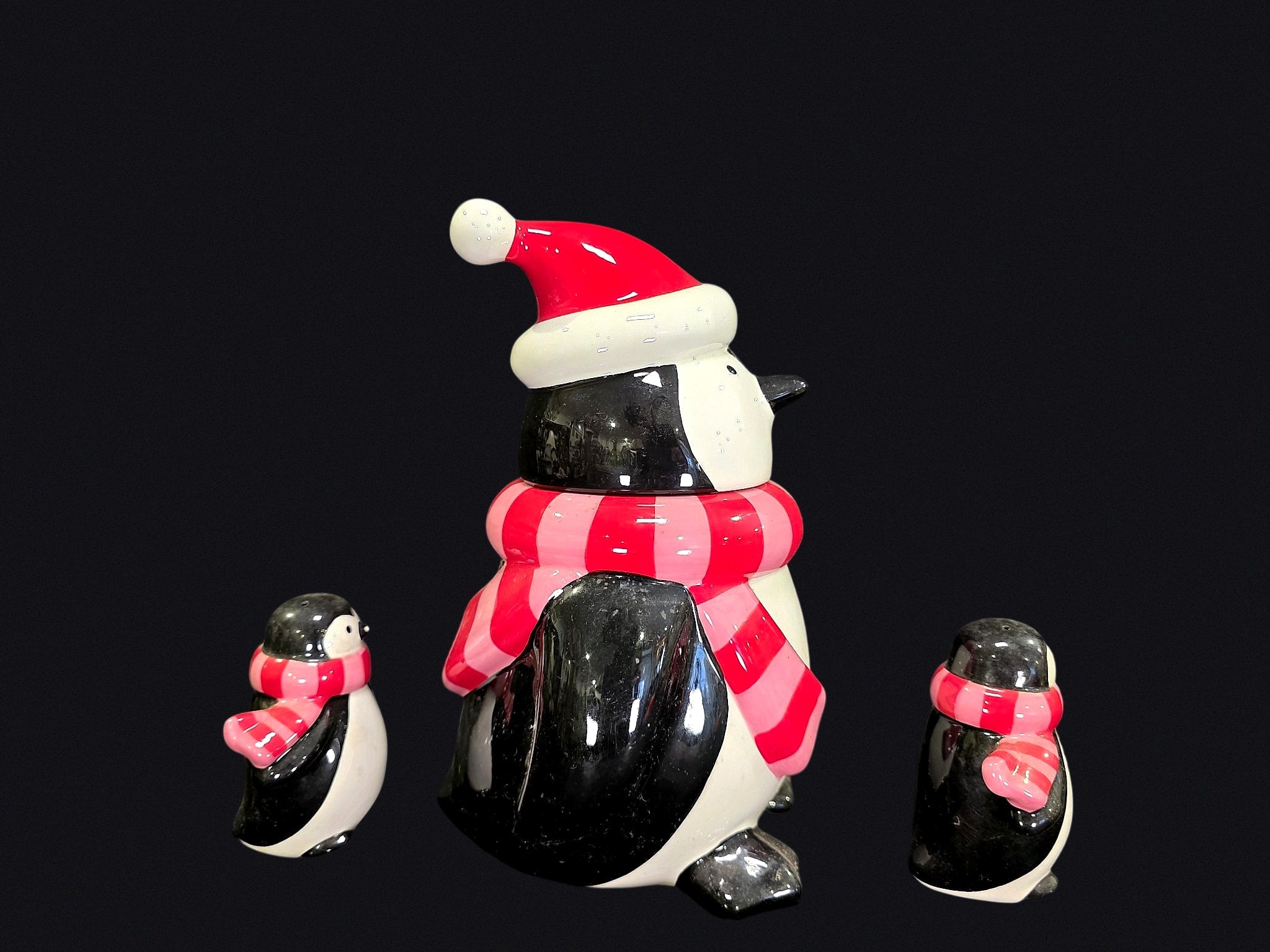 Sleddin Hill 2007 Ceramic Cookie Jar Shaker Set