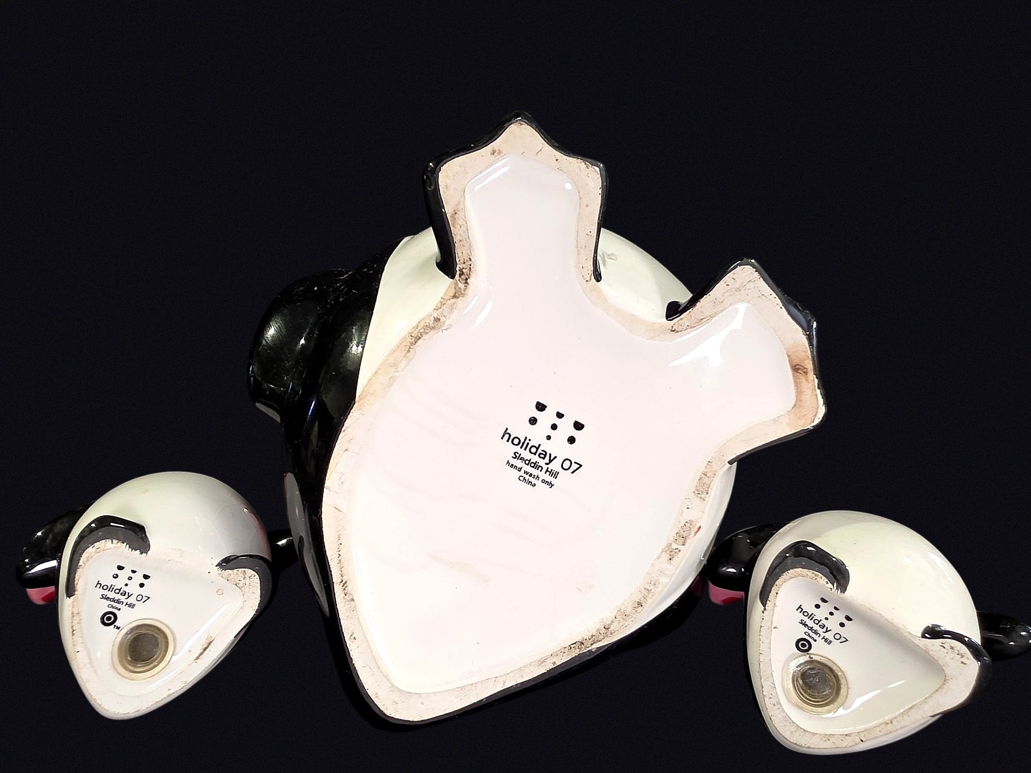 Sleddin Hill 2007 Ceramic Cookie Jar Shaker Set