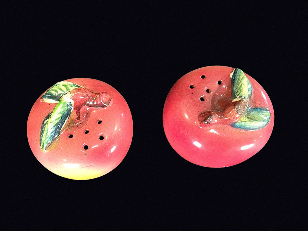 Japan Ceramic Apple Salt Pepper Shakers 1950s