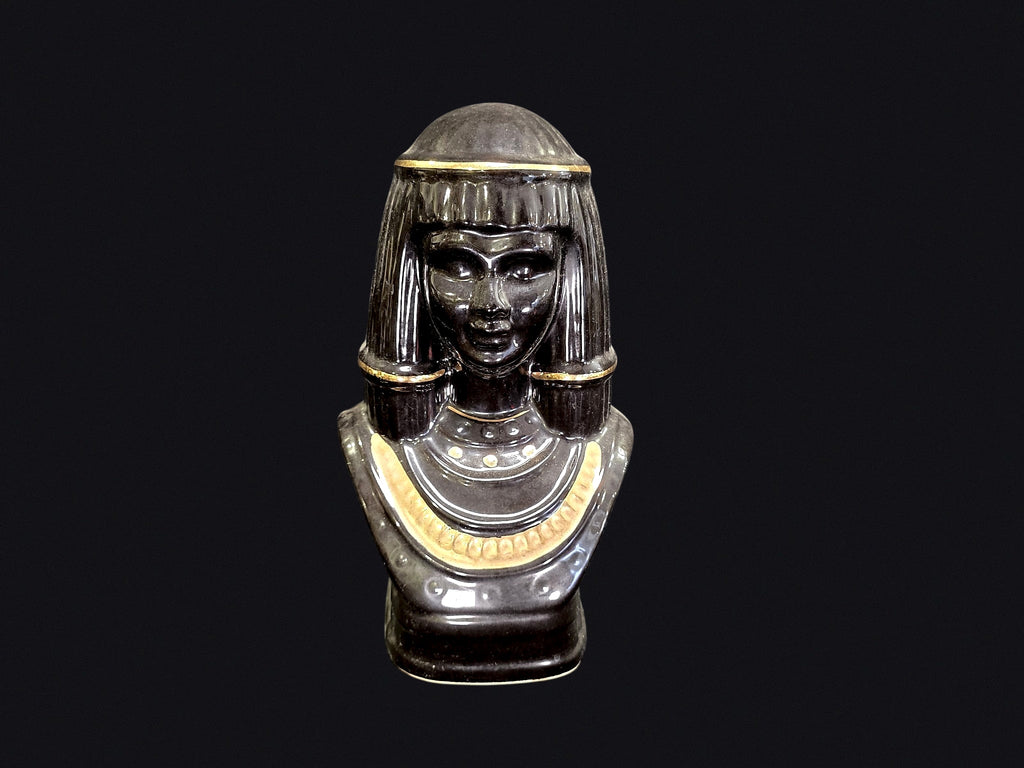 Egyptian Revival Ceramic Lidded Bust Jar