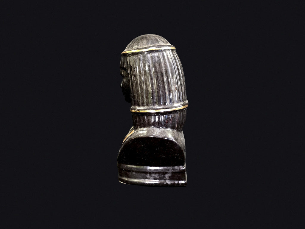 Egyptian Revival Ceramic Lidded Bust Jar