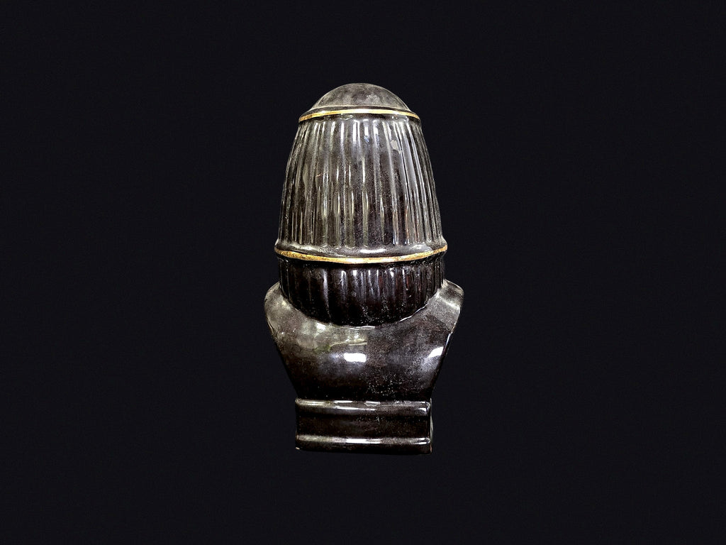 Egyptian Revival Ceramic Lidded Bust Jar