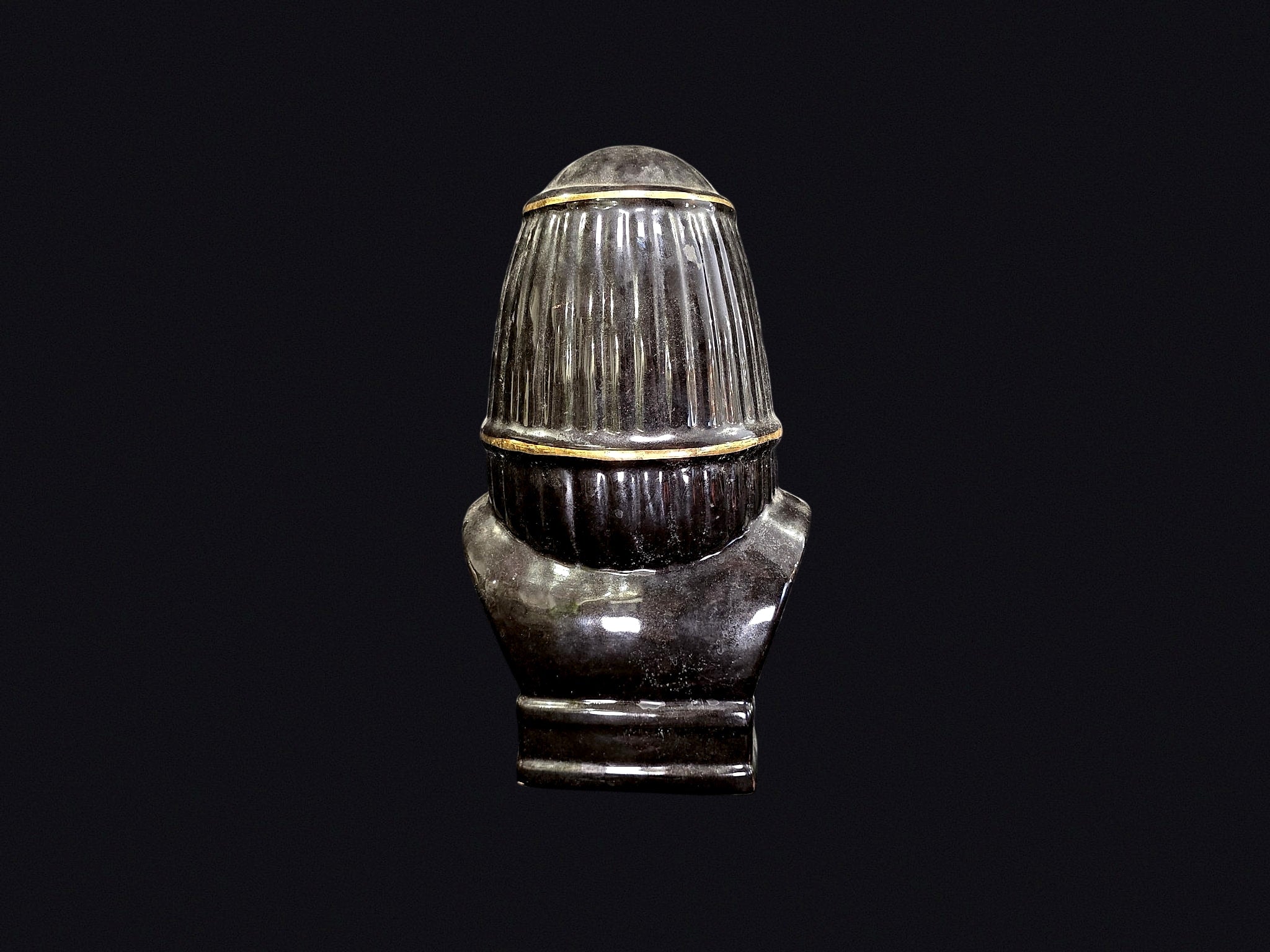 Egyptian Revival Ceramic Lidded Bust Jar