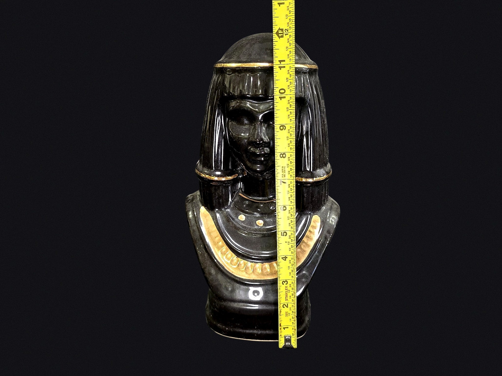 Egyptian Revival Ceramic Lidded Bust Jar