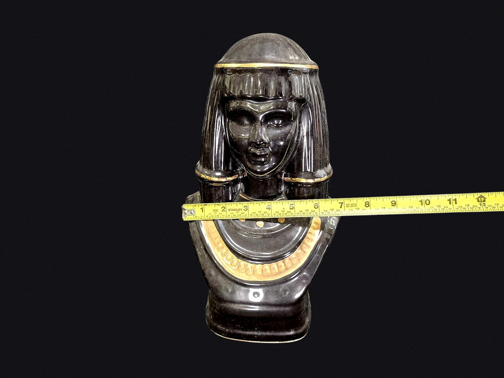 Egyptian Revival Ceramic Lidded Bust Jar