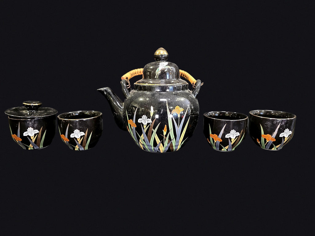 Otagiri OMC Black Iris Ceramic Tea Set 6pc