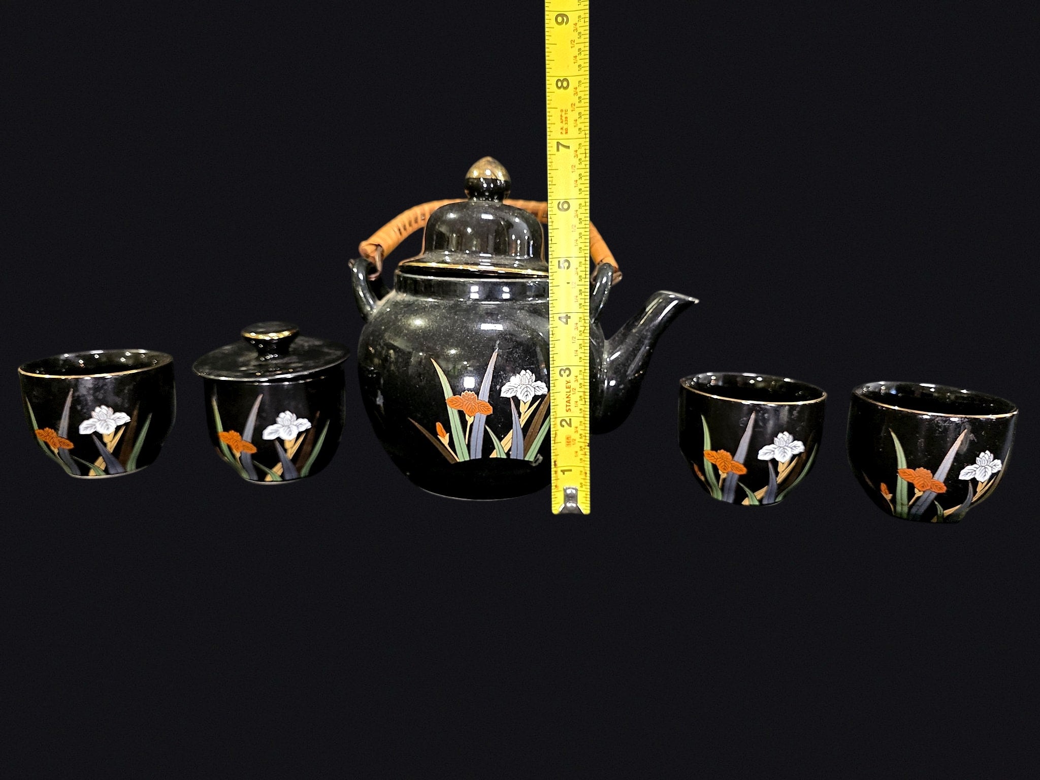 Otagiri OMC Black Iris Ceramic Tea Set 6pc