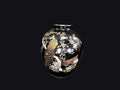 Japanese Black Porcelain Peacock Vase c1980