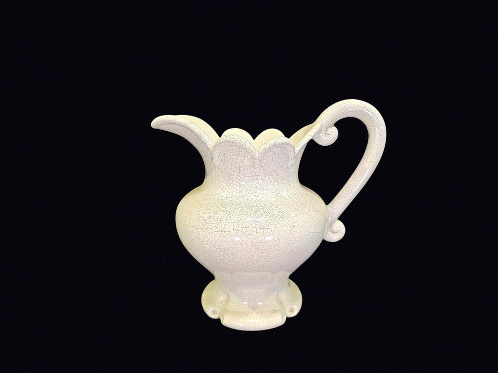 Studio Pottery Ewer Cream Crackle Glaze Betty