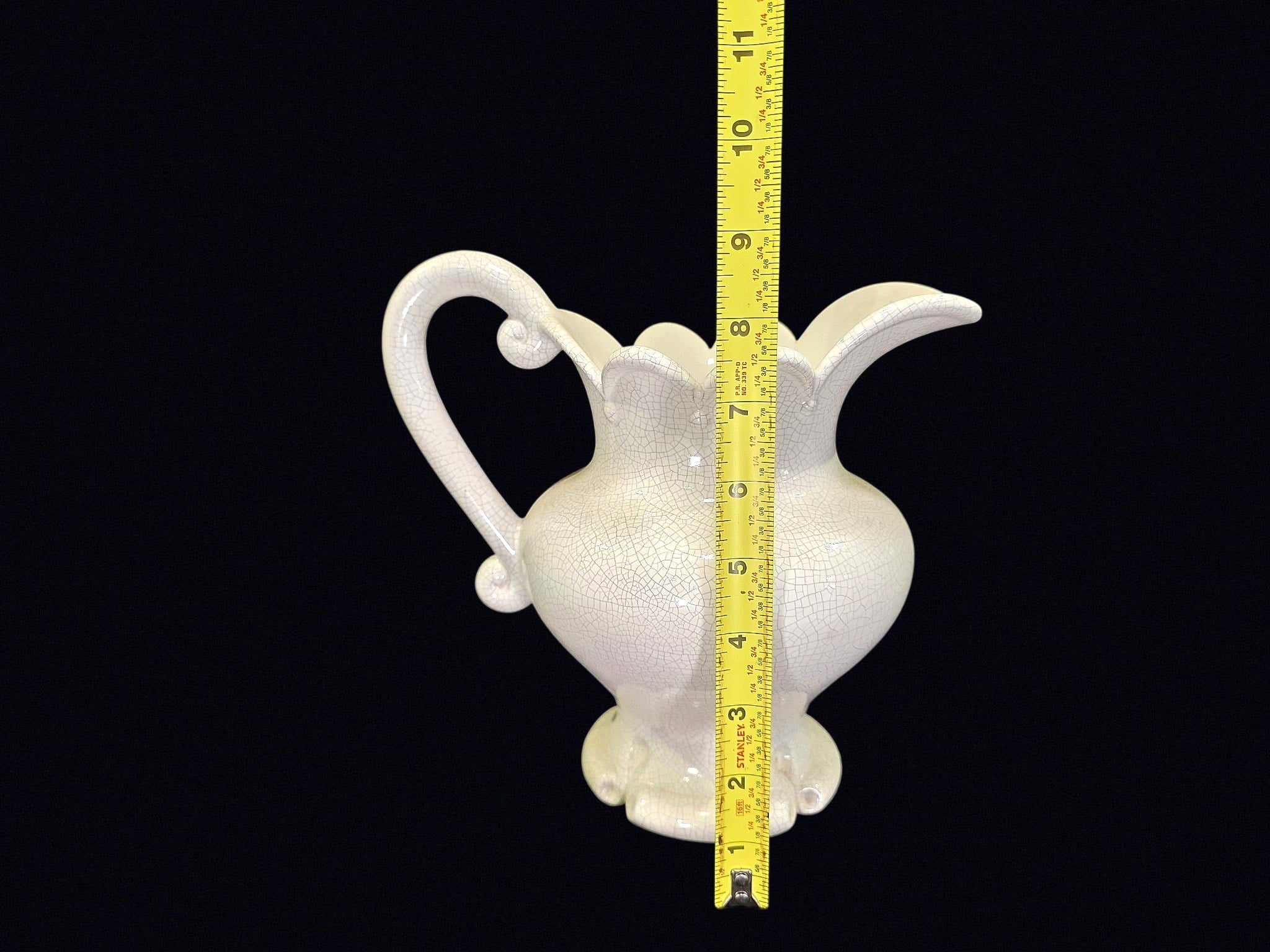 Studio Pottery Ewer Cream Crackle Glaze Betty