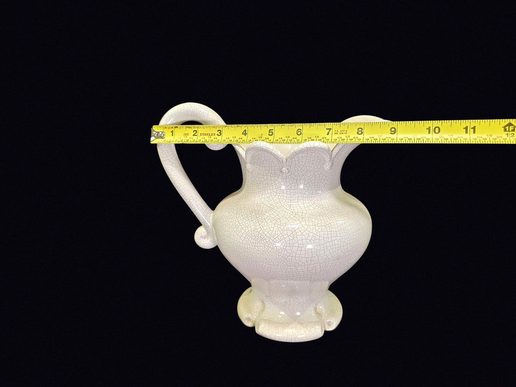 Studio Pottery Ewer Cream Crackle Glaze Betty