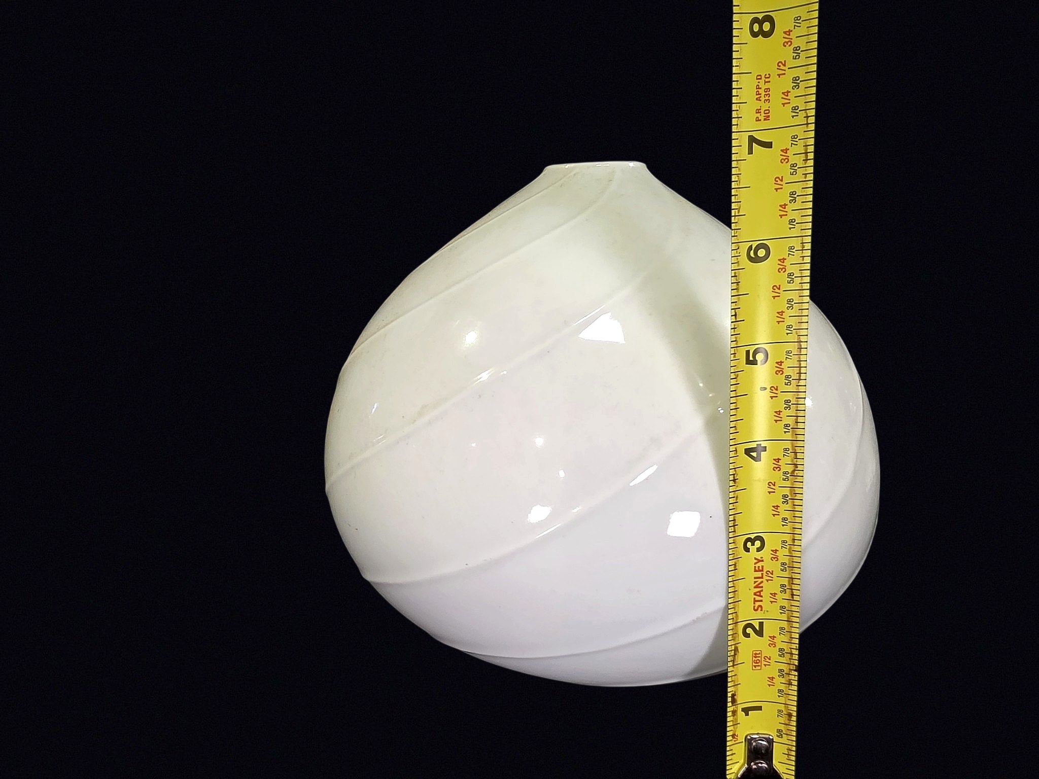Japan Mid-Century Milk Glass Swirl Shade