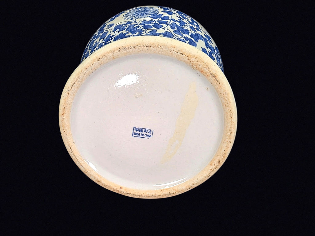 Chinese Blue White Porcelain Lotus Baluster Jar