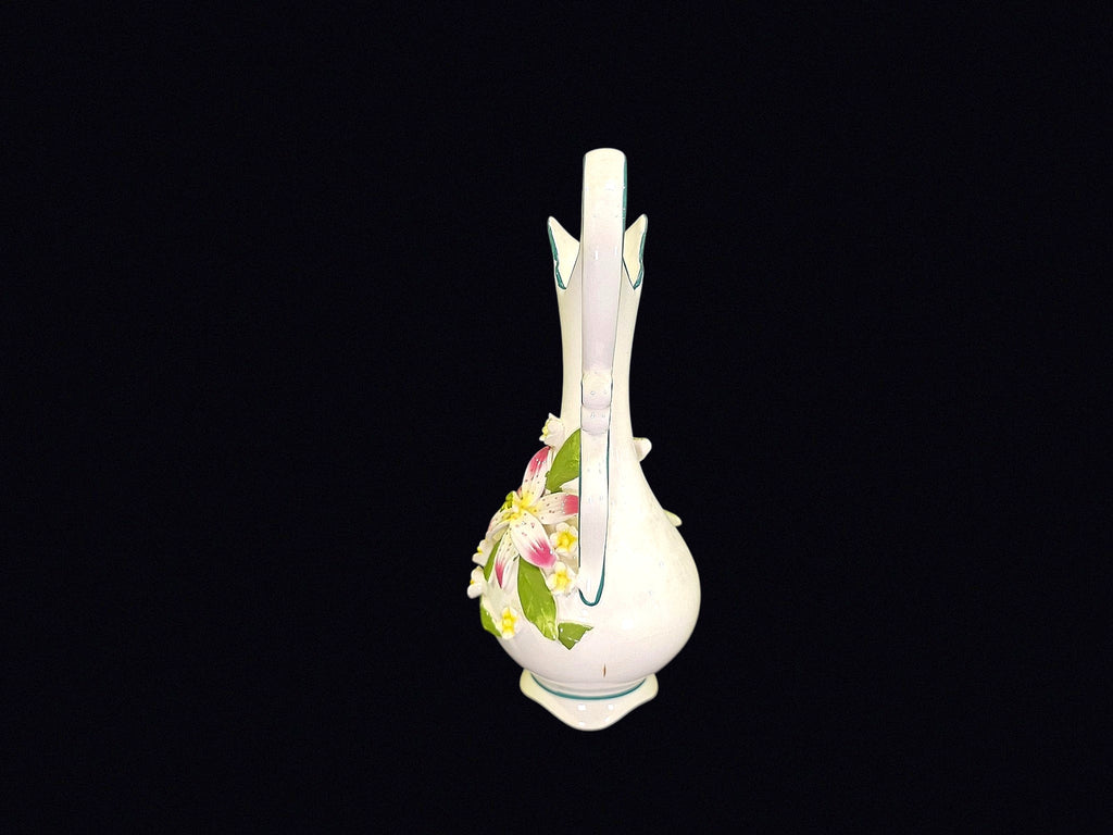 Hand Painted Porcelain Applied Flower Ewer