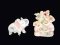 Lustreware Porcelain Elephant Figurines Pair