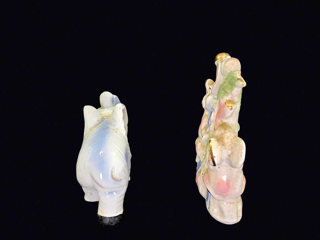 Lustreware Porcelain Elephant Figurines Pair