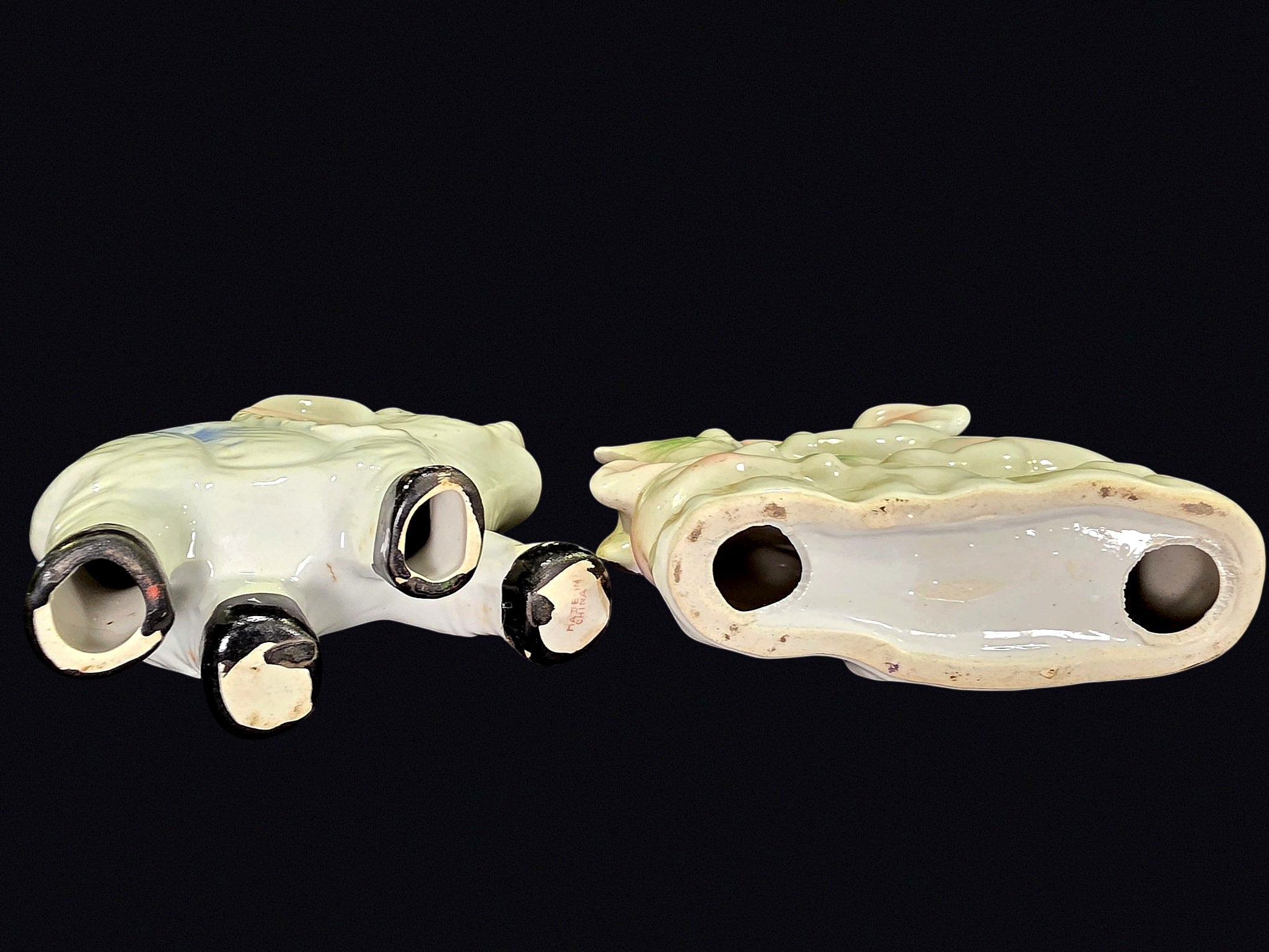 Lustreware Porcelain Elephant Figurines Pair