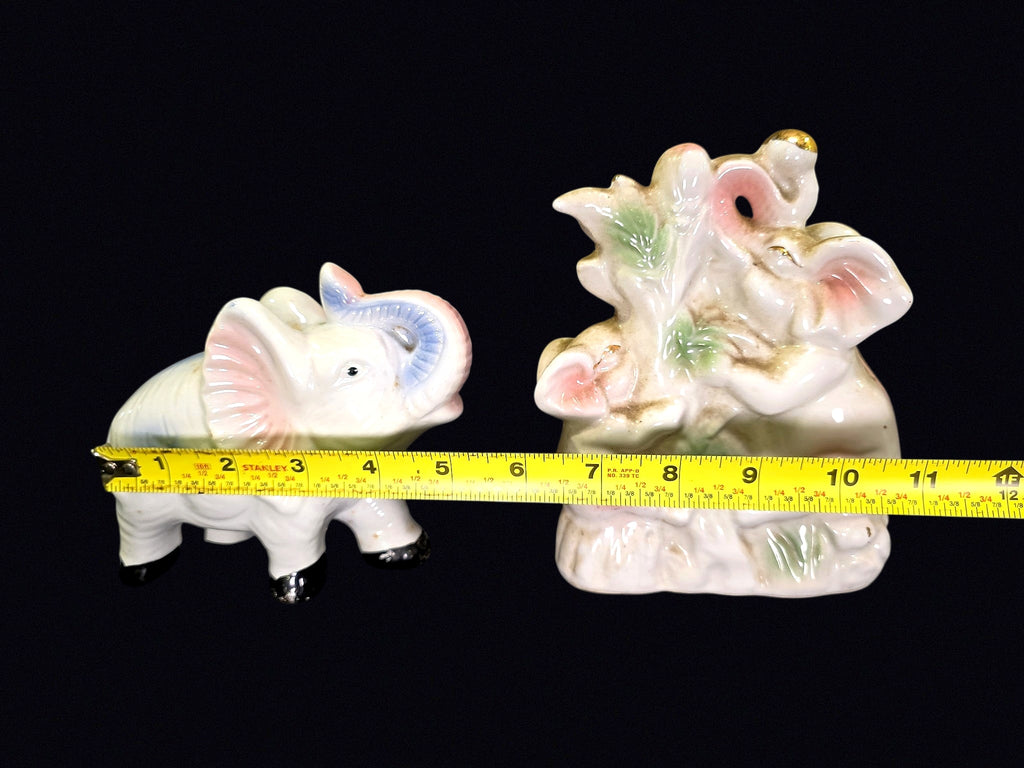 Lustreware Porcelain Elephant Figurines Pair