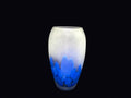 Frosted Art Glass Vase Blue Mottled Late 20th C