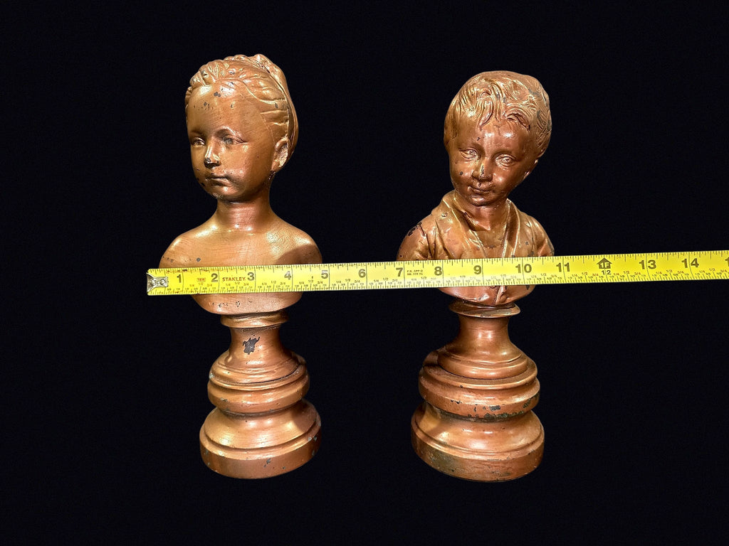 Brongniart Child Busts Pair After Houdon Plaster