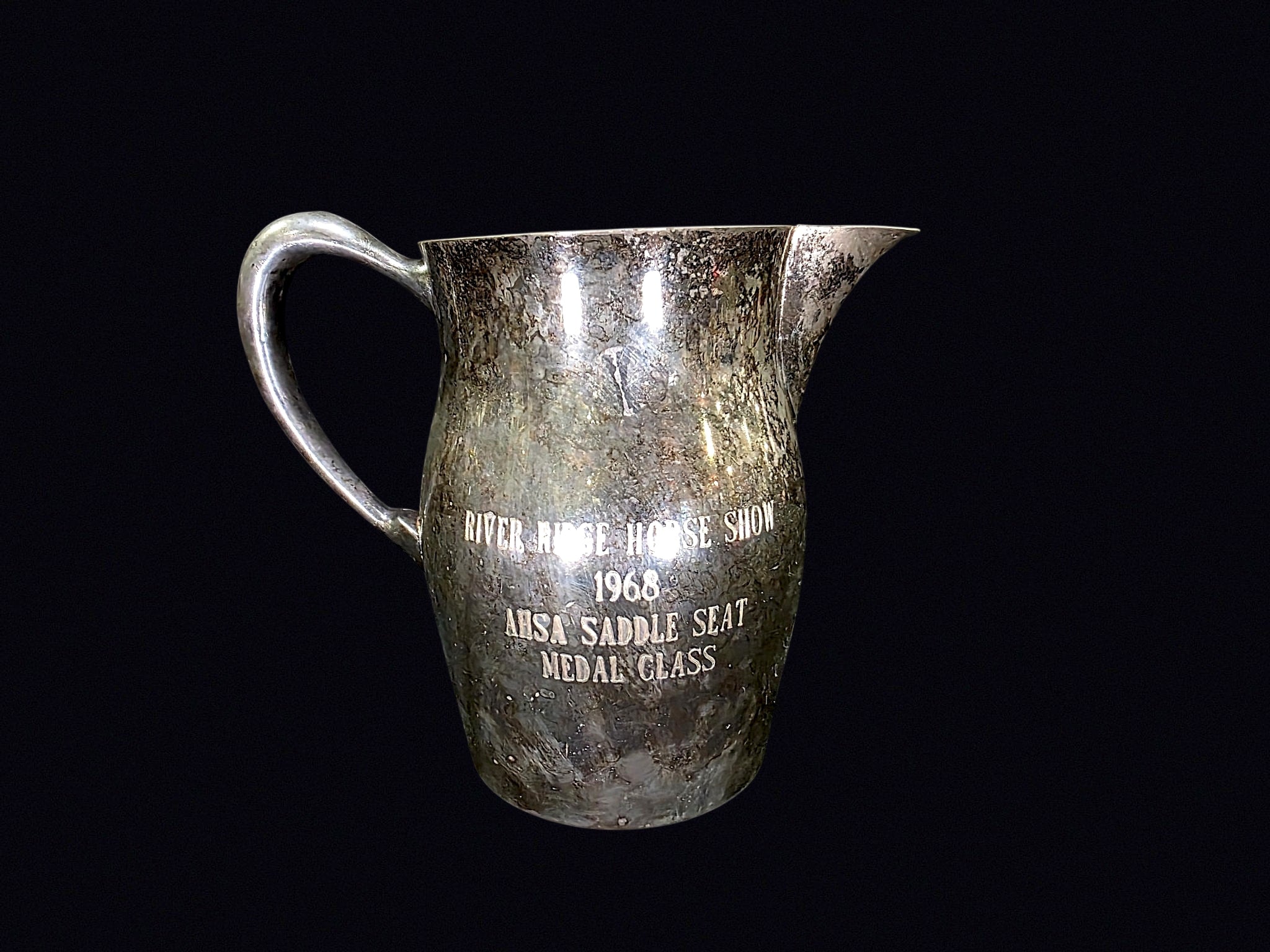 1968 AHSA Horse Show Silverplate Trophy Pitcher